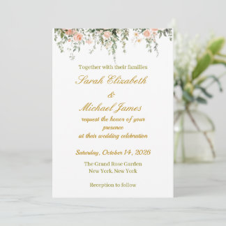 Faire-part de mariage floral élégant |