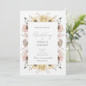 Faire-part de mariage floral – Élégant (Debout devant)