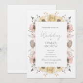 Faire-part de mariage floral – Élégant (Devant / Derrière)