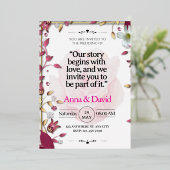 Faire-part de mariage floral élégant (Debout devant)