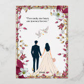 Faire-part de mariage floral élégant (Verso)