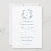 Faire-part de mariage Floral Elegant Blue Hydrange (Devant)