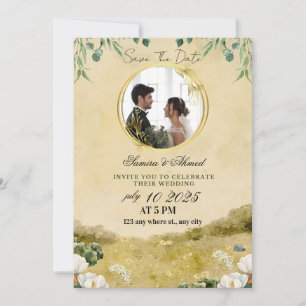 Faire-part de mariage floral élégant   Classique e