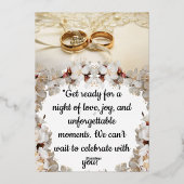 Faire-part de mariage floral élégant de bague (Verso)