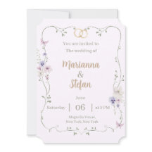 Faire-part de mariage floral élégant modifiable su