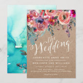 Faire-part de mariage | Floral élégant printemps r (Devant / Derrière)