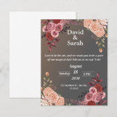 Faire-part de mariage floral élégant ROMANTIQUE (Devant / Derrière)