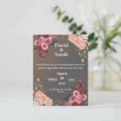Faire-part de mariage floral élégant ROMANTIQUE (Debout devant)