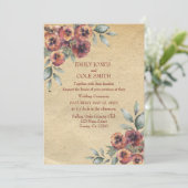 Faire-part de mariage floral élégant rustique (Debout devant)
