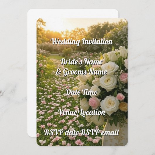 Faire-part de mariage Floral Elegant Rustique Edit (Devant / Derrière)