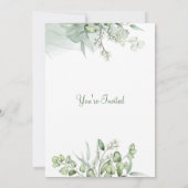 Faire-part de mariage floral élégant vert Sauvegar (Dos)