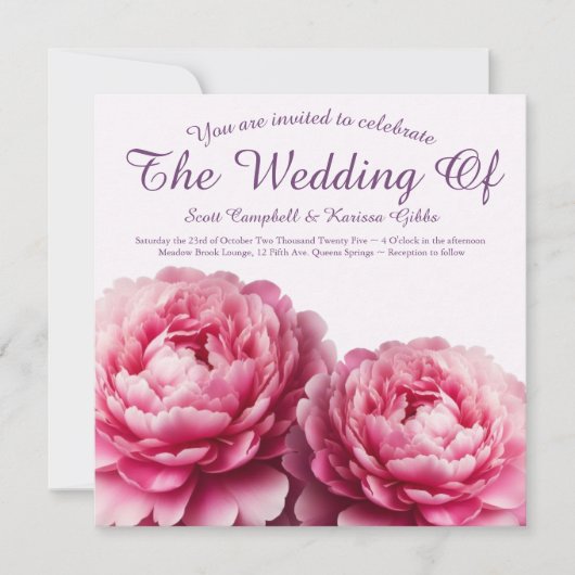 Faire-Part de Mariage Floral Embrace (Devant)
