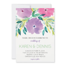 Faire-part de mariage floral en fleurs