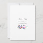 Faire-part de mariage floral en fleurs printanière (Dos)
