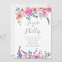 Faire-part de mariage floral en fleurs printanière