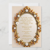 Faire-part de mariage floral en relief avec ruban  (Dos)