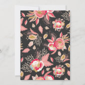 Faire-part de mariage floral et tableau noir rose (Dos)