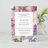 Faire-part de mariage floral exotique du Protea (Debout devant)