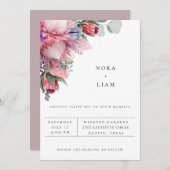 Faire-part de mariage floral exotique Protéa (Devant / Derrière)