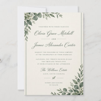 Faire-part de mariage Floral/Feuillage