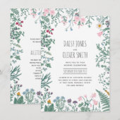 Faire-part de mariage floral Fleur sauvage (Devant / Derrière)