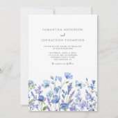 Faire-part de mariage Floral Fleur sauvage bleu (Devant)