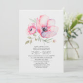 Faire-part de mariage floral - Fleurs aquarelles (Debout devant)