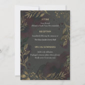 Faire-part de mariage floral foncé (Dos)