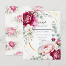 Faire-part de mariage floral Garden Peonies & Orch