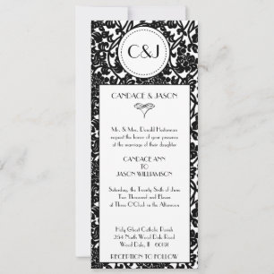 Faire-part de mariage floral gothique de