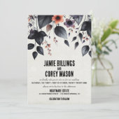 Faire-part de mariage floral gothique d'Halloween (Debout devant)