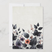 Faire-part de mariage floral gothique d'Halloween (Dos)