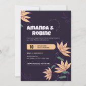 Faire-part de mariage floral gras (Devant)