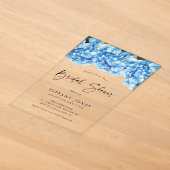 Faire-Part de Mariage Floral Hydrangea Bleu Modern (Poser)