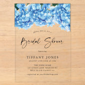 Faire-Part de Mariage Floral Hydrangea Bleu Modern (Recto)