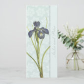 Faire-part de mariage Floral Iris Bleu (Debout devant)
