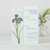 Faire-part de mariage Floral Iris bleu 2 (Debout devant)