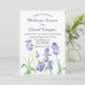 Faire-part de mariage Floral Iris Violet (Debout devant)