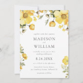 Faire-part de mariage floral jaune (Devant)
