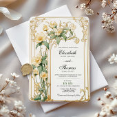 Faire-part de mariage floral jaune