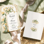 Faire-part de mariage floral jaune