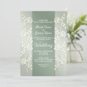 Faire-part de mariage Floral Jaune Vert (Debout devant)