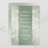 Faire-part de mariage Floral Jaune Vert (Devant / Derrière)