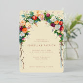 Faire-part de mariage floral joyeux (Debout devant)