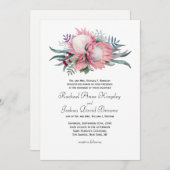 Faire-part de mariage floral King Protea (Devant / Derrière)