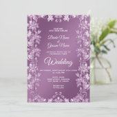 Faire-part de mariage Floral Lilac moderne (Debout devant)