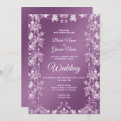 Faire-part de mariage Floral Lilac moderne (Devant / Derrière)