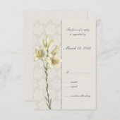 Faire-part de mariage Floral Lillies Blanches (Devant / Derrière)