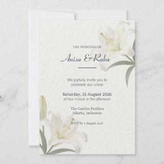 Faire-part de mariage floral Lily Garden