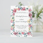 Faire-part de mariage floral lumineux (Debout devant)